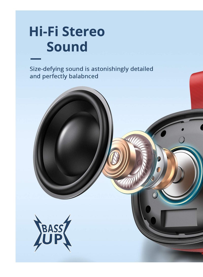 Zikra Bluetooth Speaker with RGB Lights, IPX7 Waterproof Portable Shower Speaker w/HD Sound, TWO Pairing, Bass, 20H Playtime, Sucker, True Stereo Wireless Mini Speaker for Outdoor Party, Travel, Bathroom - Image 4