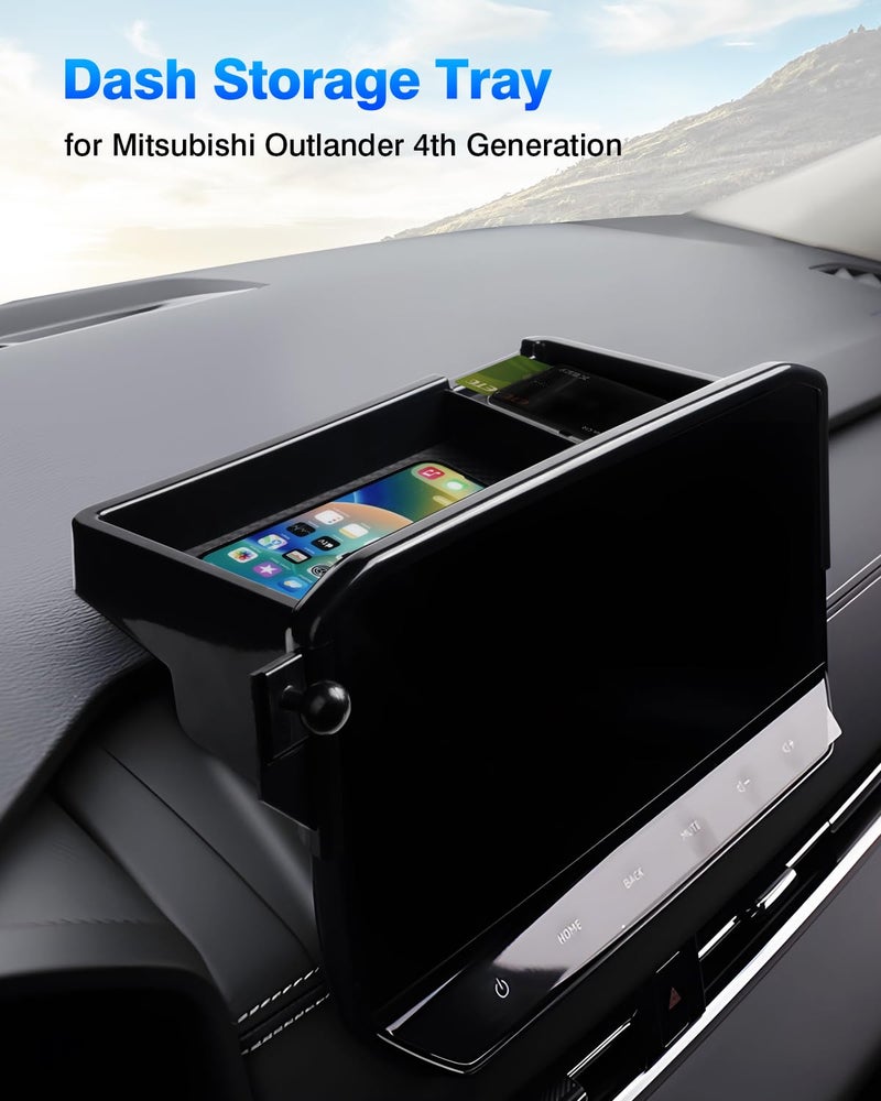 FIILINES Dashboard Storage Tray for Mitsubishi Outlander 2022-2025 (Fit 9" Touch Screen) Dash Center Console Organizer for Outlander Accessories Dashboard Organizer - Image 2