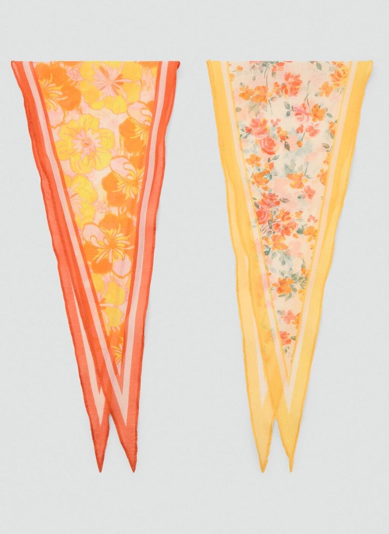 MANGO Set Of 2 Floral-Print Scarves  - Image 1