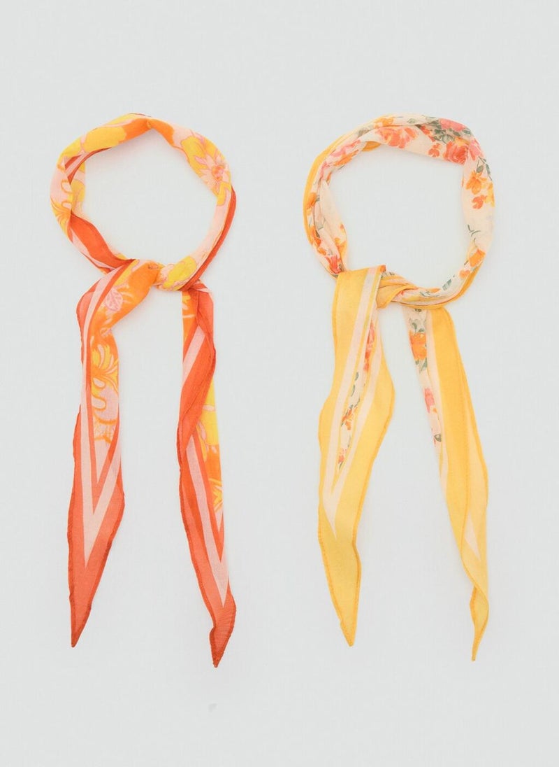 MANGO Set Of 2 Floral-Print Scarves  - Image 2