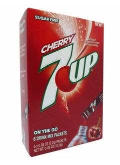 7up 7Up Cherry sugar free natural flavour Drink Mix box of 6 sticks(2.2 gm) per stick 