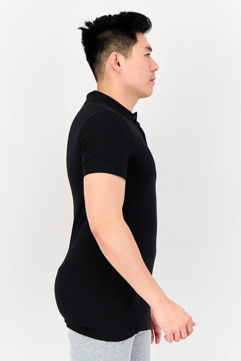 PUMA قميص بولو قصير الأكمام للرجال بتصميم نحيف، أسود - Image 2