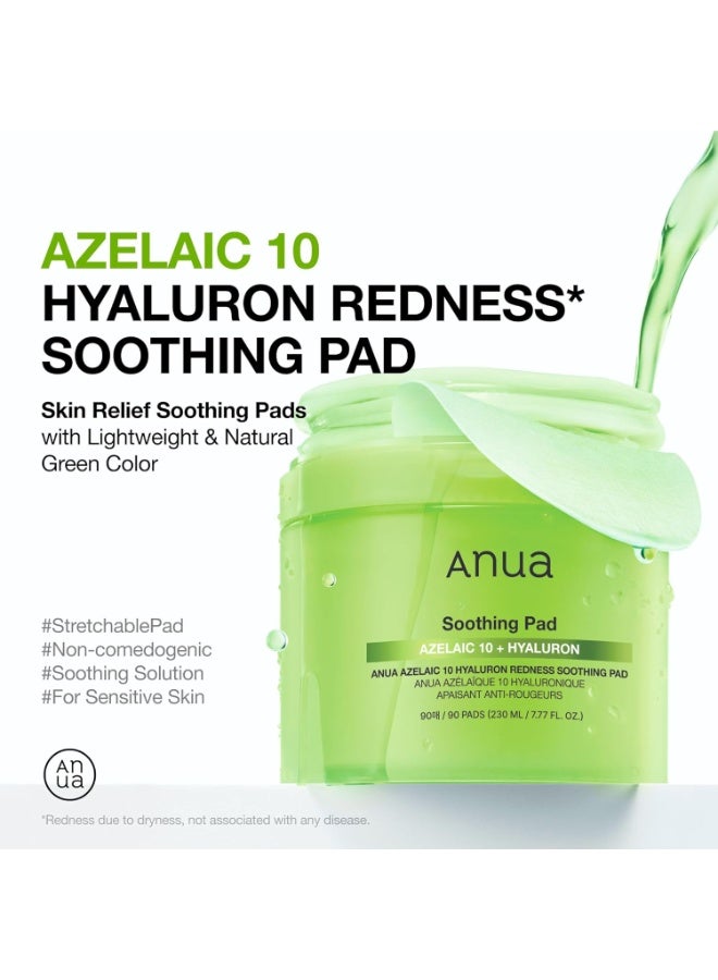 Anua Wonder Azelaic 10 Hyaluron Redness Soothing Pad, Troubled & Spot Care with Korean Toner Pads, Quick & Easy Stretchable Facial Mask with Azelaic Acid, Hyaluronic Acid, Korean Skin Care (90 Pads) - Image 2