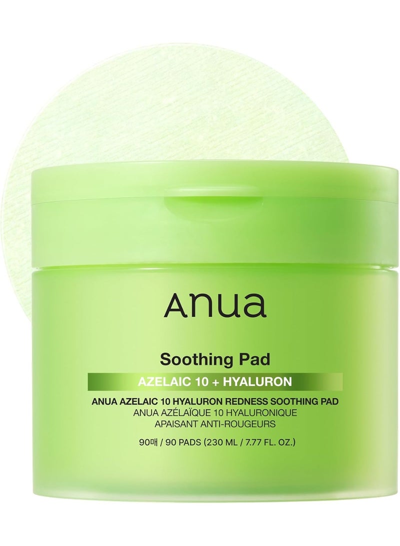Anua Wonder Azelaic 10 Hyaluron Redness Soothing Pad, Troubled & Spot Care with Korean Toner Pads, Quick & Easy Stretchable Facial Mask with Azelaic Acid, Hyaluronic Acid, Korean Skin Care (90 Pads) - Image 1
