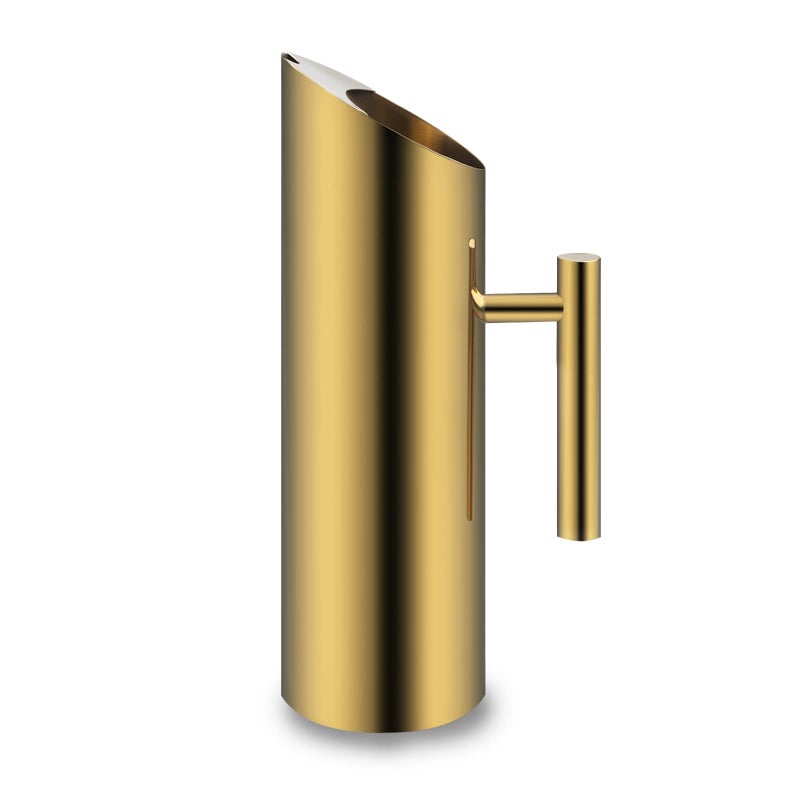 MUGLIO Stainless Steel Water Pitcher 53oz Coffee Milk Carafe Frothing Cup Pitcher Jug with Handle Gold Copper Beverage Plated Modern Drink Carafe for Home Restaurant bar