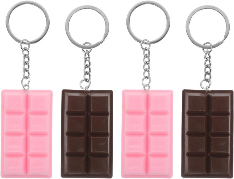 STOBAZA 4pcs Realistic Chocolate Keychains, Valentine's Day Keychain Accessories, Stylish Bag Pendant Charms for Girl Boy Backpacks Purses Bag Accessories Decoration, Brown Pink - Image 1