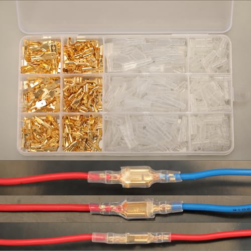 Feggizuli 480pcs Male and Female Spade Connectors Kit With Insulating Sleeve - 2.8mm, 4.8mm, 6.3mm Crimp Terminals for Electrical Wiring - Image 3
