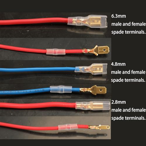 Feggizuli 480pcs Male and Female Spade Connectors Kit With Insulating Sleeve - 2.8mm, 4.8mm, 6.3mm Crimp Terminals for Electrical Wiring - Image 4
