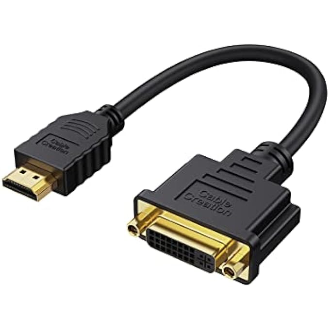 rayihni HDMI TO DVI CABLE, BI-DIRECTIONAL HDMI MALE TO DVI(24+5) FEMALE ADAPTER, 1080P DVI TO HDMI CONVETER, 3D, COMPATIBLE WITH HDTV,PS3,PS4,DVD,NINTENDO SWITCH, BLACK 0.15M/0.5FEET - Image 1