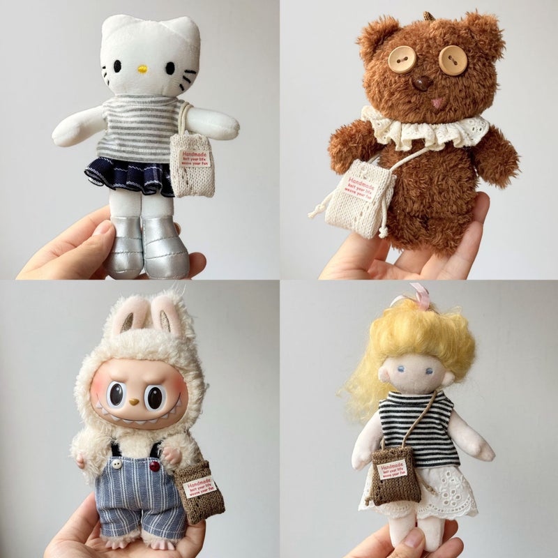 Knitted Mini Handbag for Doll - Labubu Style - Image 2