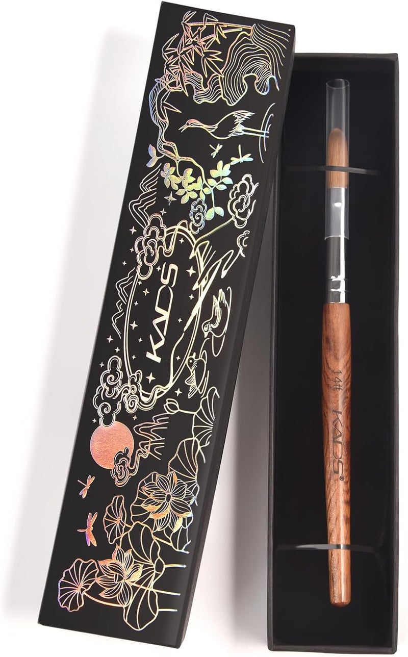 KADS Kolinsky Sable Acrylic Nail Brush for Acrylic Nails Nail Acrylic Powder and Liuqid with Chinese Style Gift Case 6 8 10 12 14 16 18 16
