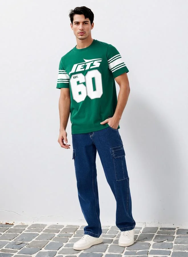 Splash FAV NFL Print Crew Neck T-shirt