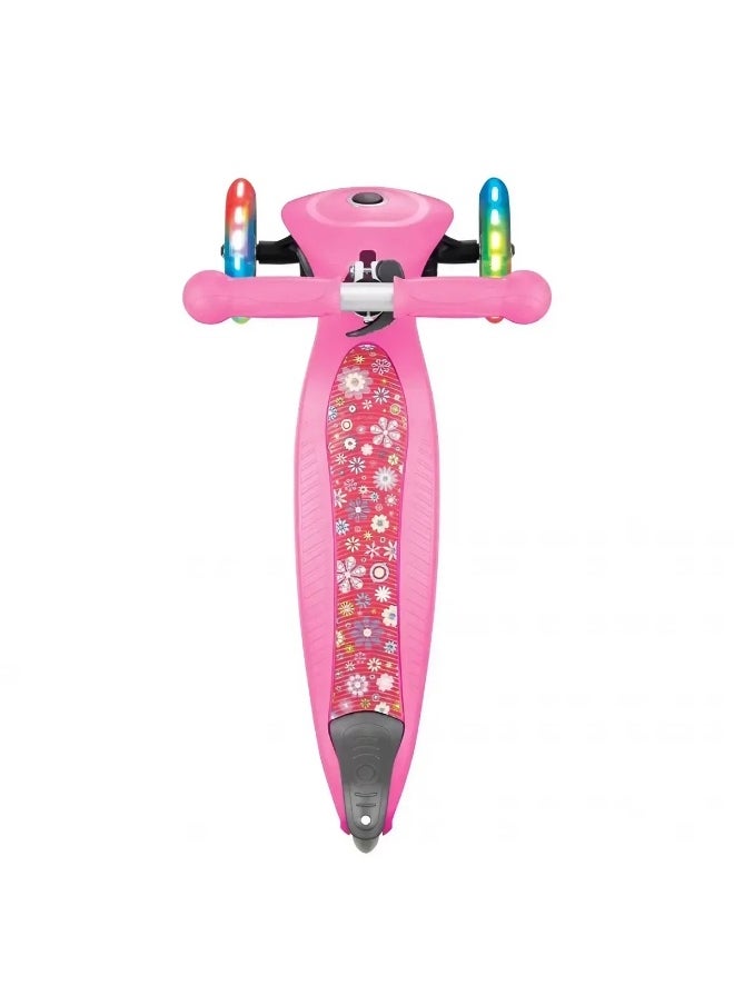 GLOBBER Globber Primo Foldable Fantasy Lights 3-Wheel Kick Scooter (Neon Pink)  - Image 2