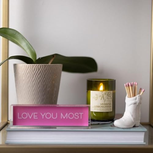 Paddywax Eco Collection Scented Soy Wax Candle in Glass Jar, Verbena & Lemongrass Fragrance, Green Vessel with Wood Lid, 8 oz - Image 2