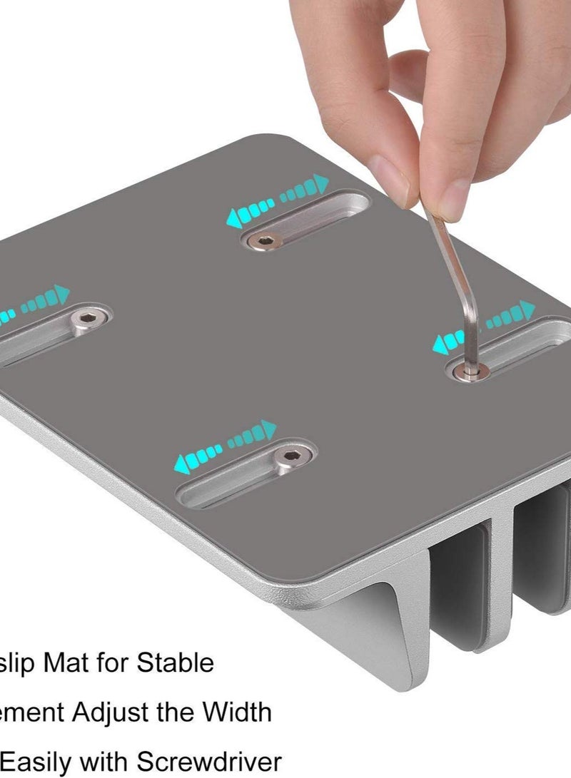 SOLARAE Universal Laptop Vertical Stand, Dual Desktop Stand Adjustable Notebook Stand (up to 17.3 inches) for Samsung/HP/Dell/Chrome Book laptops - Silver - Image 5