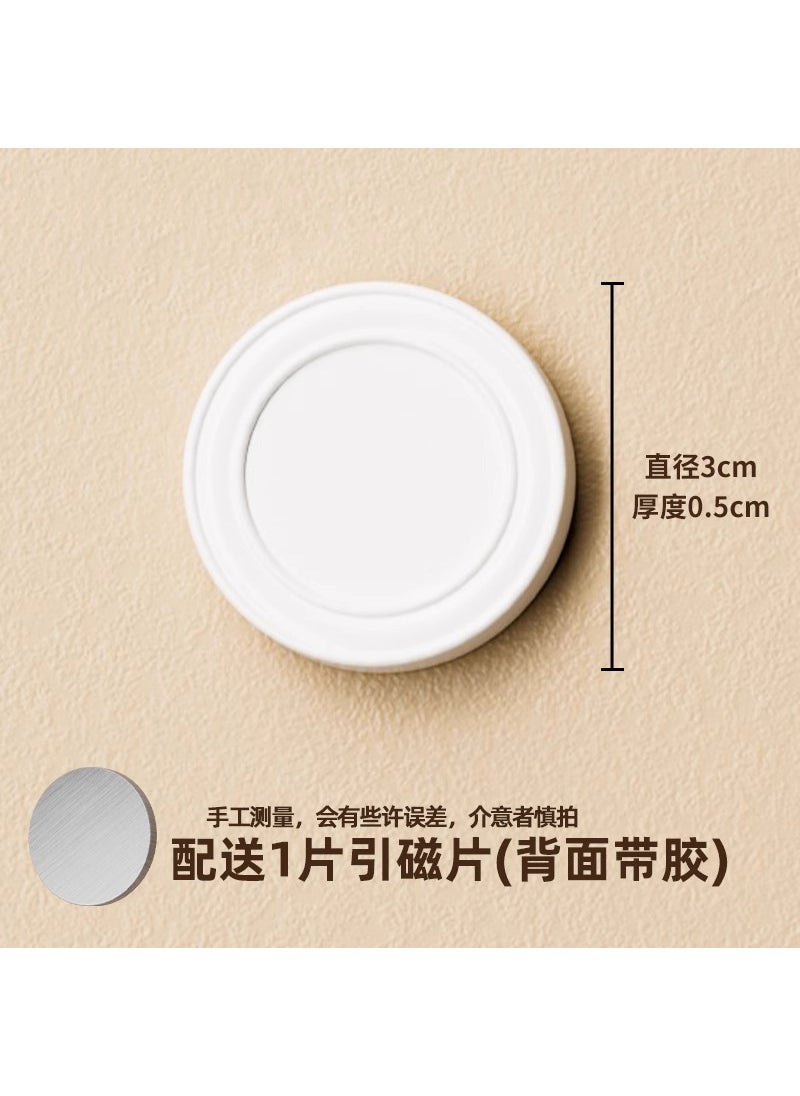 Magnetic Remote Holder Round No-Drill Storage Hooks White 