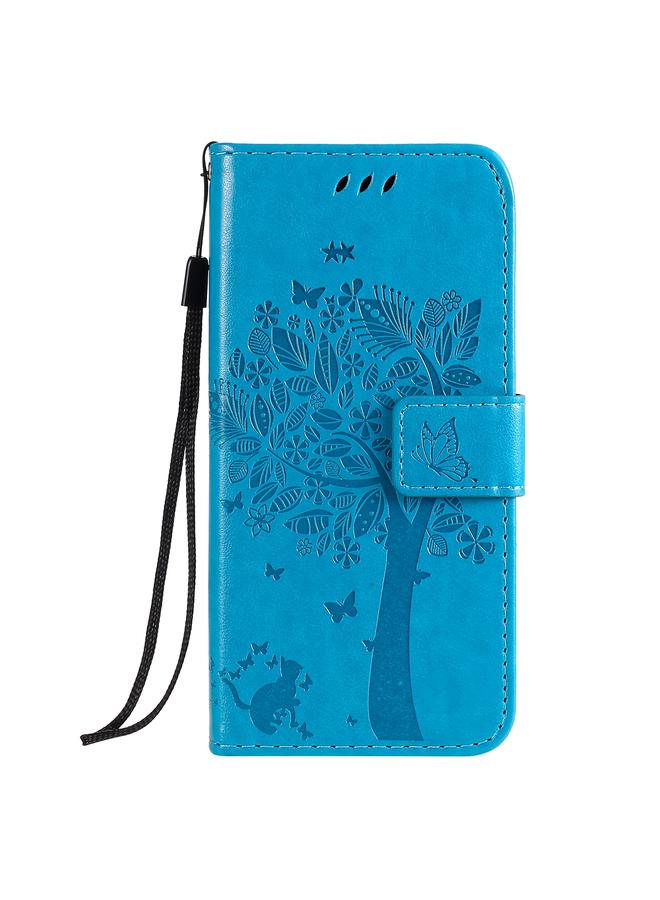 S-TOP Case For Google Pixel 4a 4G Tree & Cat Embossed Pattern Horizontal Flip Leather Case with Holder & Card Slots & Wallet & Lanyard - Image 2