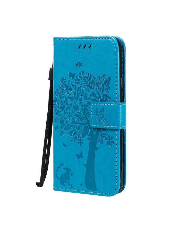 S-TOP Case For Google Pixel 4a 4G Tree & Cat Embossed Pattern Horizontal Flip Leather Case with Holder & Card Slots & Wallet & Lanyard - Image 3