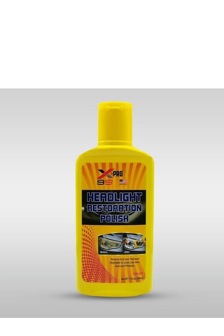 X Pro 99 Car Headlight and Spark Plug Polish 350ml Cleans, polishes, and removes oxidation from dull, cloudy, and yellowed headlights. Made in the USA. - Image 3