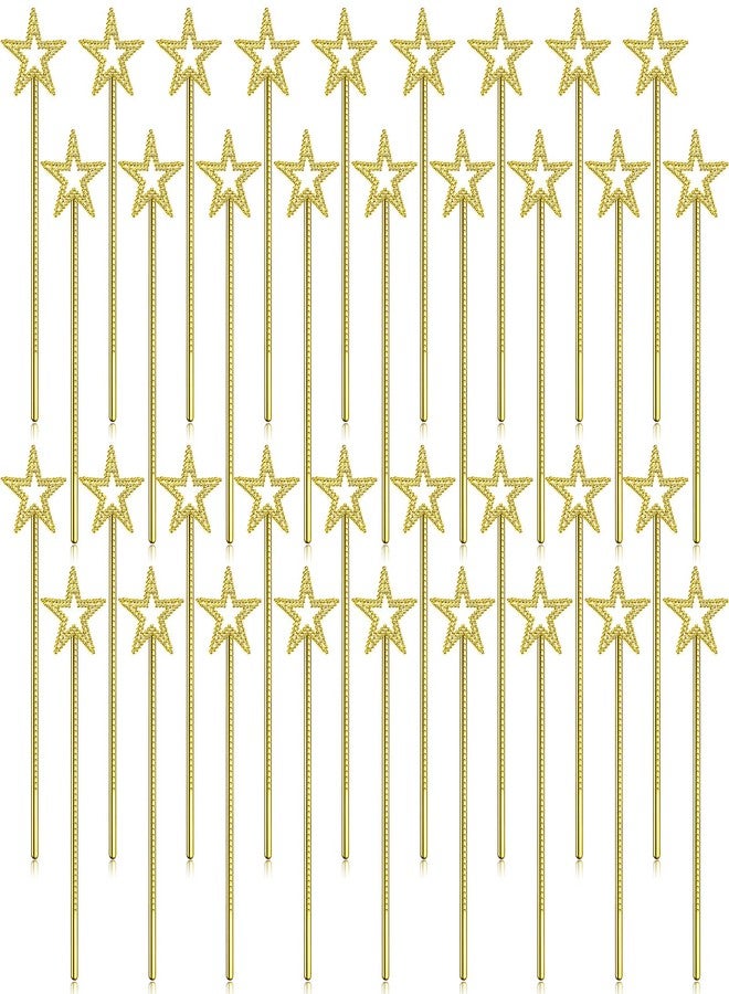 Meanplan 36 Pcs 13 Inch Fairy Wands Princess Magic Star Wands Fairy Angel Witch Sticks Fairy Costume Accessories for Women Girls Kids Halloween Costume Cosplay Party Prop(Gold) - Image 1