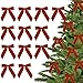 LiBongTa 35 Rust Bows Pre Tied Velvet Ribbon Bows Gift Bows for Presents Orange Ribbon Bow with Twist Ties for Wreaths Treat Bags Party Decor Valentines Day Bow12 Counts - Image 1