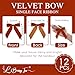 LiBongTa 35 Rust Bows Pre Tied Velvet Ribbon Bows Gift Bows for Presents Orange Ribbon Bow with Twist Ties for Wreaths Treat Bags Party Decor Valentines Day Bow12 Counts - Image 4