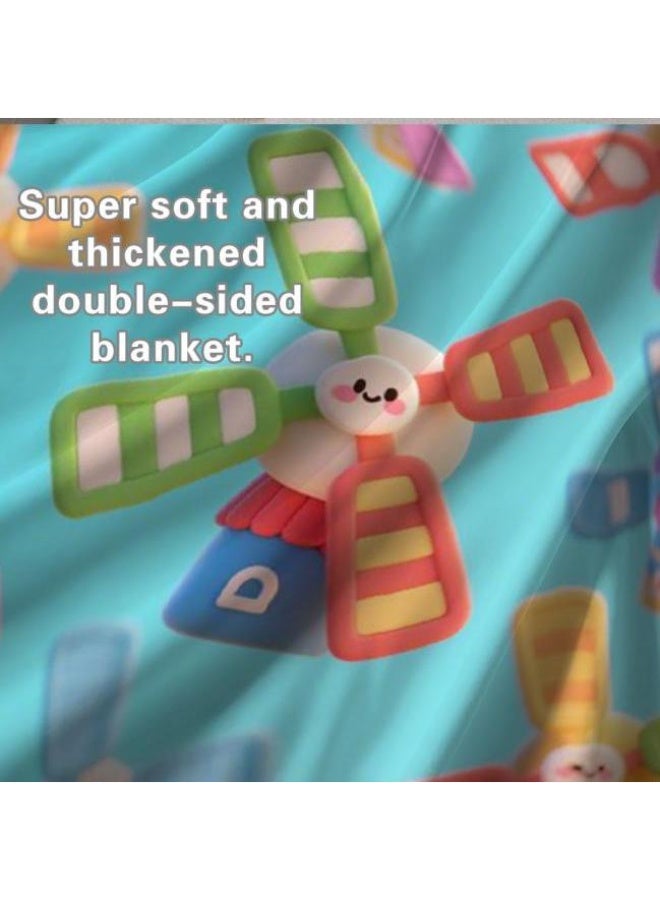 عام بطانية رقيقة من الفانيلا الكرتونية للأطفال والرضع (دافئة ومريحة، ومناسبة للنوم والألعاب) 70 سم * 100 سم - Image 5