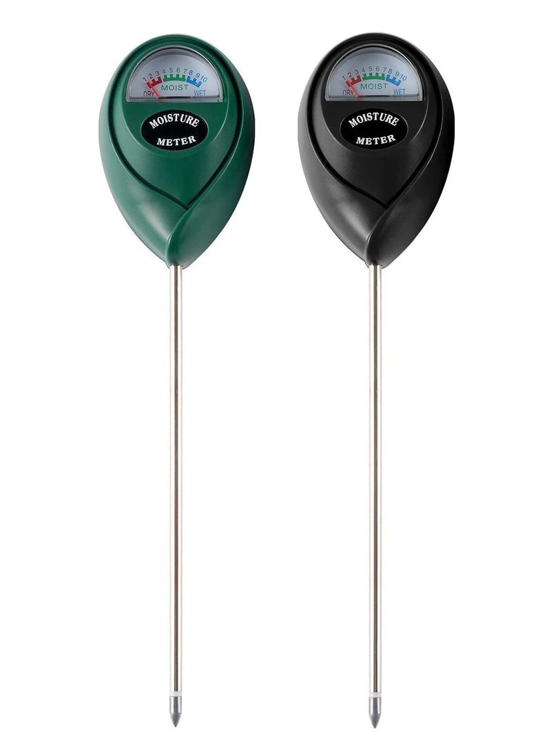 2 Packs Soil Moisture Meter, Plant Water Meter Moisture Meter for House Plants, Soil Hygrometer Sensor for Garden, Lawn, Farm, Indoor Outdoor Use, No Battery Required, Black and Green - Image 1