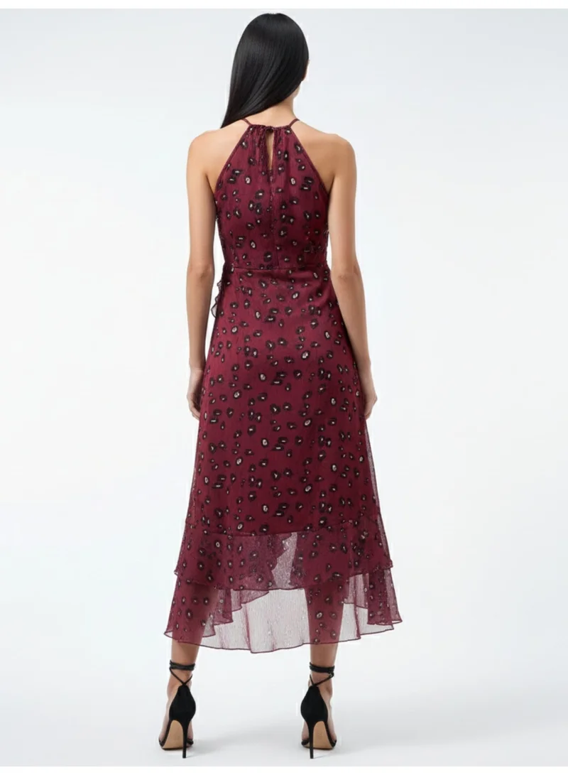 Outzidr  Wine High Slitted Dress for Women | Best Price UAE