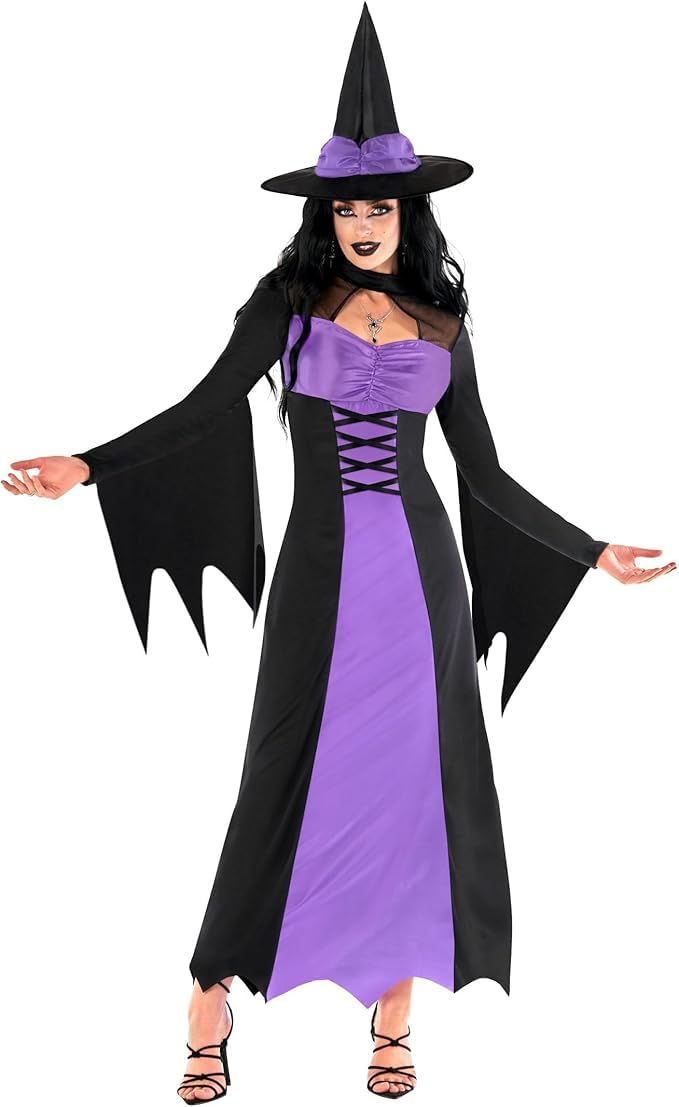 Morph Witch Costume Women Purple, Witch Costume Women, Halloween Costume Woman Witch, Witch Costume Women Halloween, Witch Costumes For Halloween Women, Halloween Costumes Women Witch S - Image 1