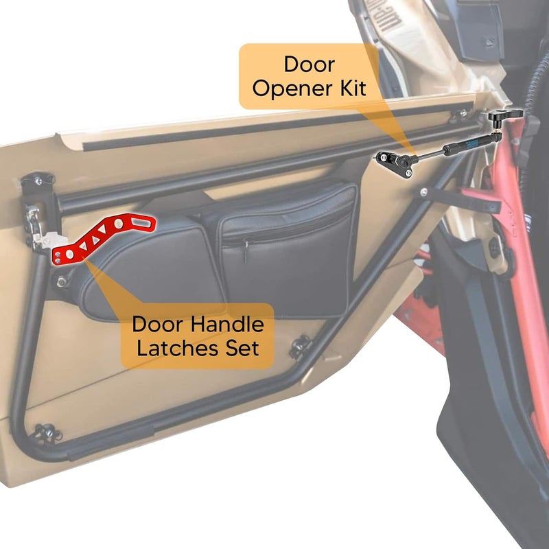 Wsays X3 Door Handle Latches Kit Red Left & Right Compatible with Can-Am Maverick X3 2017-2024 - Image 4