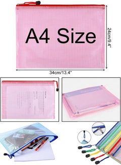 Royee 10 Piece A4 Mesh Zipper Pouch File Folder Organizing Storage Bags for Travel and Office Supplies  - Image 2