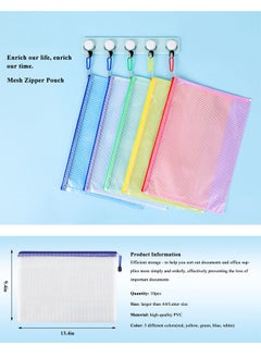 Royee 10 Piece A4 Mesh Zipper Pouch File Folder Organizing Storage Bags for Travel and Office Supplies  - Image 4