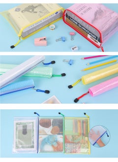 Royee 10 Piece A4 Mesh Zipper Pouch File Folder Organizing Storage Bags for Travel and Office Supplies  - Image 5