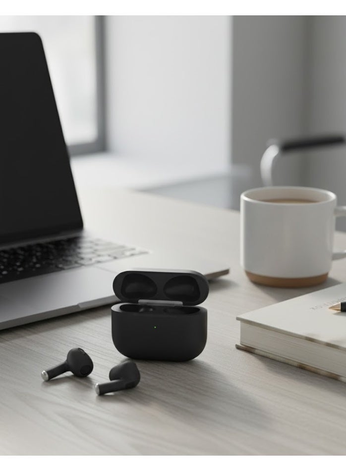 High-quality wireless earbuds with MagSafe charging case – clear sound and comfortable design – black color - Image 5