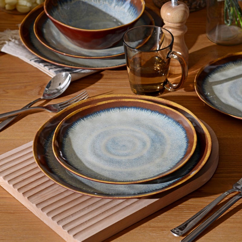 Gufaith Melamine Dinnerware Sets,12Pcs Plate and Bowl Set,Unbreakable and Lightweight Dish Set,Great for Camping and RV,BPA free,Dishwasher Safe(Sandy Brown) - Image 1