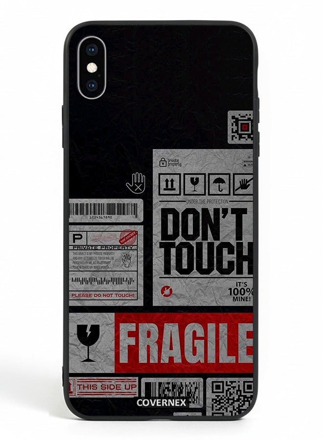 Covernex Apple iPhone Xs Max Protective Case Cover Printed Featuring Fragile Warning Label Collage - Image 2