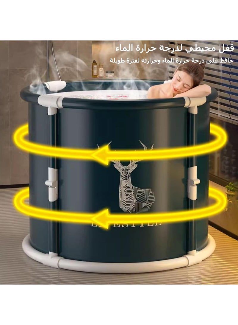 انسجام حوض استحمام محمول، حوض استحمام عميق للبالغين، حوض استحمام جليدي، حوض استحمام قابل للطي، حمام عائلي منفصل، حوض سبا، تجربة نقع في السبا للبالغين، حمامات منزلية ساخنة وجليدية، حوض استحمام للمساحات الصغيرة - Image 3