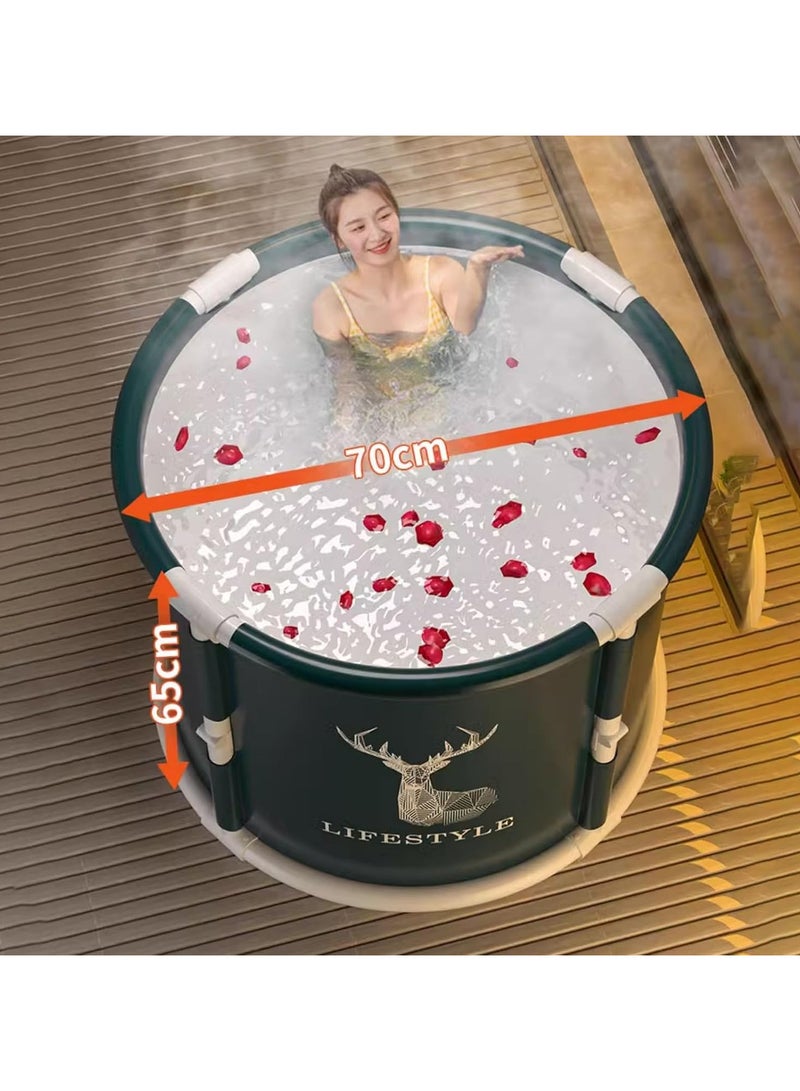 انسجام حوض استحمام محمول، حوض استحمام عميق للبالغين، حوض استحمام جليدي، حوض استحمام قابل للطي، حمام عائلي منفصل، حوض سبا، تجربة نقع في السبا للبالغين، حمامات منزلية ساخنة وجليدية، حوض استحمام للمساحات الصغيرة - Image 2