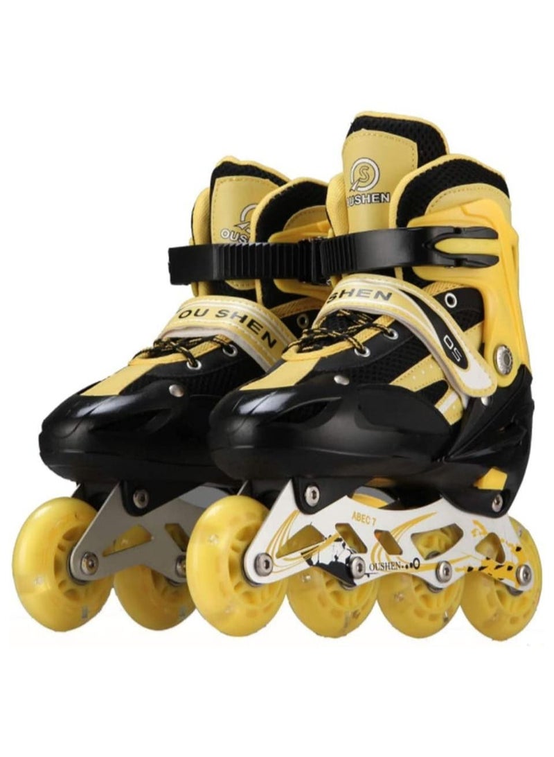 Full Flashing Roller Skate Shoes with Protective Suit For Kids Girls & Boys  - Image 1