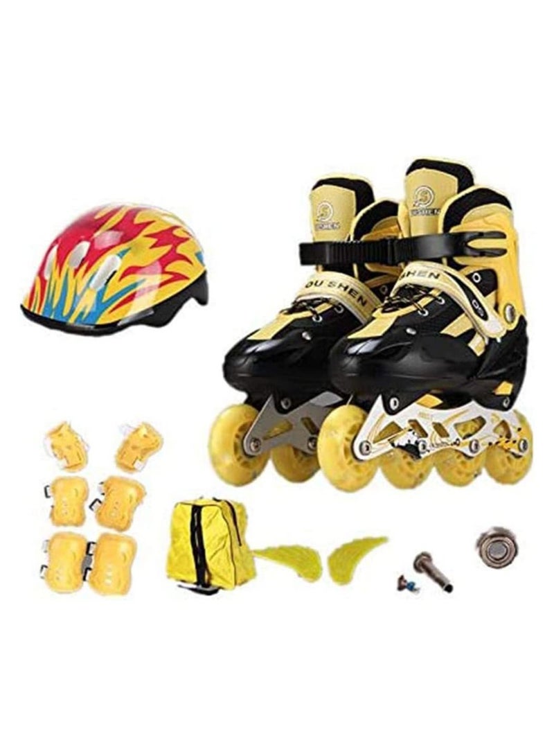 Full Flashing Roller Skate Shoes with Protective Suit For Kids Girls & Boys  - Image 2