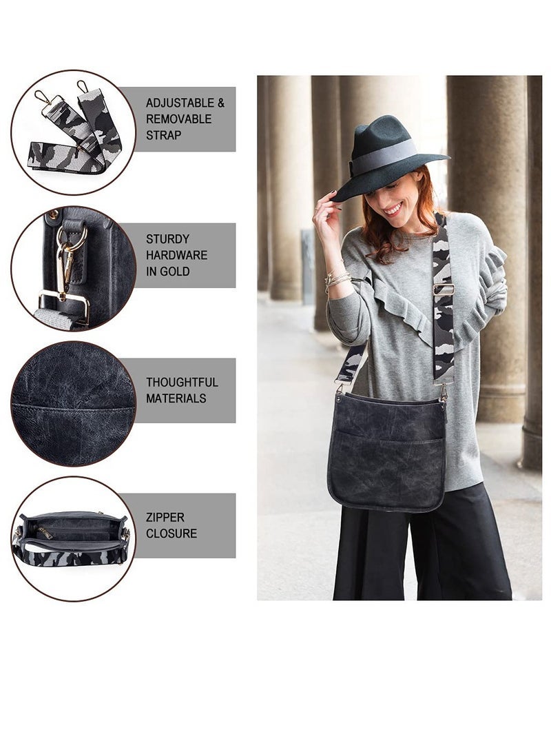 Vegan Leather Bag, Crossbody Fashion Shoulder Bag, Chest Purse with Adjustable Strap - Image 2