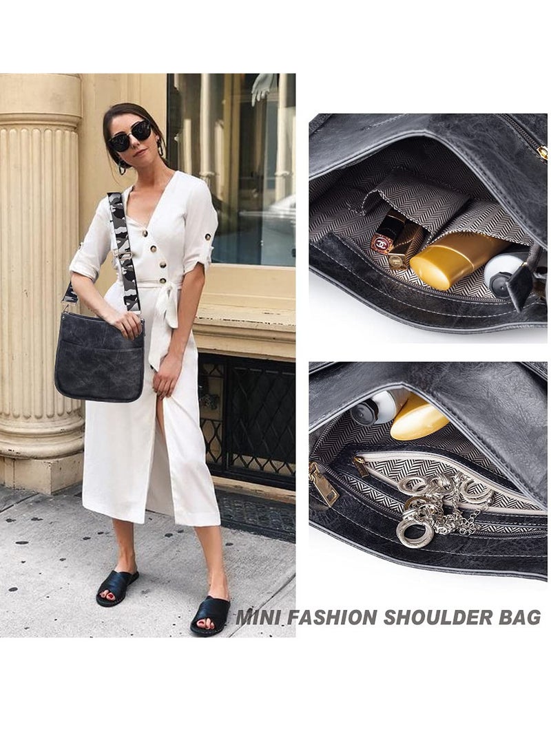 Vegan Leather Bag, Crossbody Fashion Shoulder Bag, Chest Purse with Adjustable Strap - Image 5