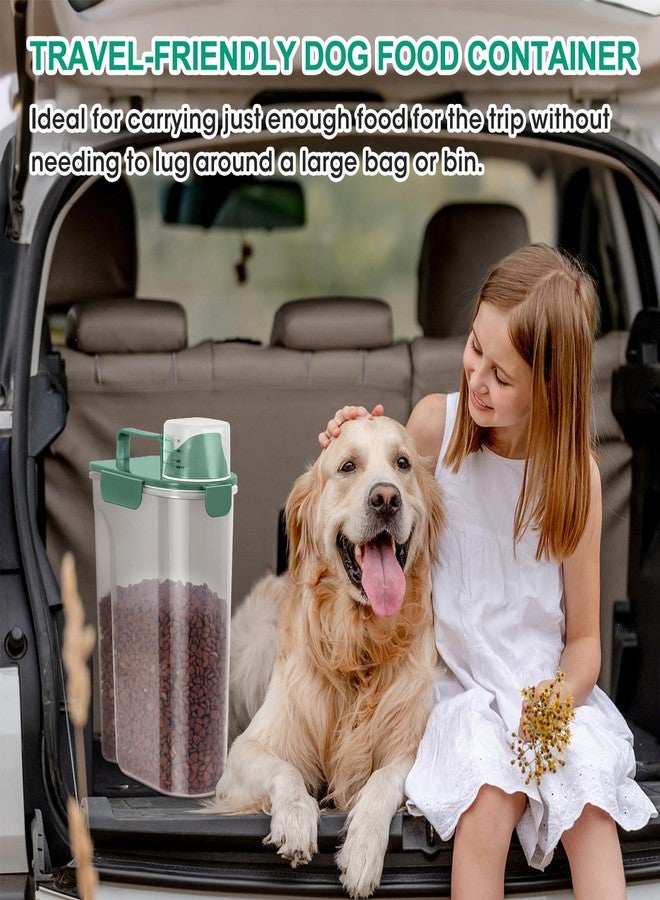 TBMax Cat Dog Food Storage Container 5 to 7 lbs, Secondary Pet Food Storage Container Beyond a Large Dog Food Bin for Daily Use, Easy-Pouring Bird Seed Dispenser, Travel Kibble Holder -Bottle Green - Image 5