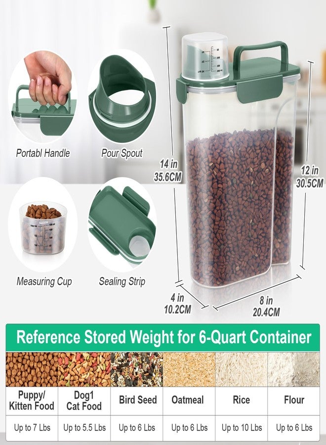 TBMax Cat Dog Food Storage Container 5 to 7 lbs, Secondary Pet Food Storage Container Beyond a Large Dog Food Bin for Daily Use, Easy-Pouring Bird Seed Dispenser, Travel Kibble Holder -Bottle Green - Image 2