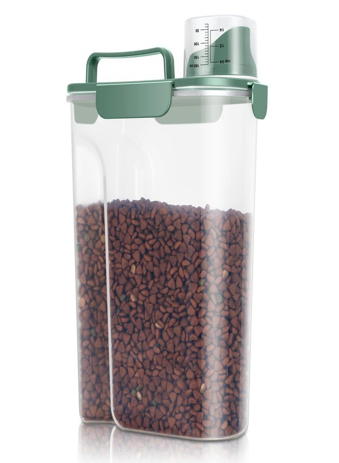 TBMax Cat Dog Food Storage Container 5 to 7 lbs, Secondary Pet Food Storage Container Beyond a Large Dog Food Bin for Daily Use, Easy-Pouring Bird Seed Dispenser, Travel Kibble Holder -Bottle Green - Image 1