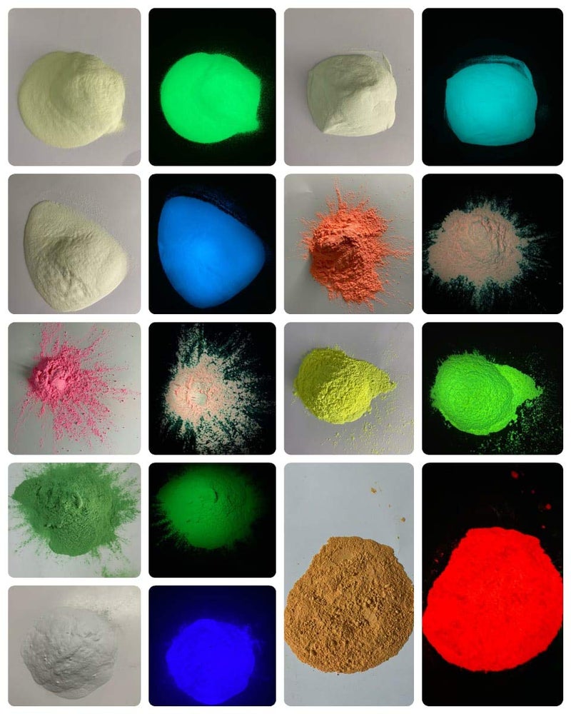 JASH Radium Glow Paint Powders 9 Colours Each 10gms Total 90gms - Image 1