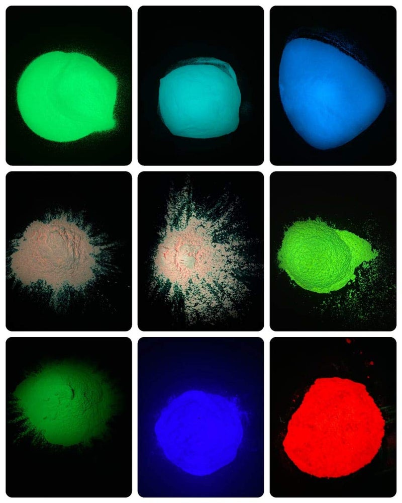 JASH Radium Glow Paint Powders 9 Colours Each 10gms Total 90gms - Image 3