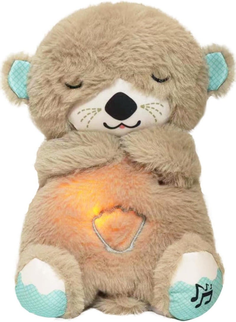 Breathing Otter, Soothe 'N Snuggle Otter with Breathing Movements and Music, Baby Breathing Soothing Otter Plush Doll, Music Sleep Companion, Sleep Aid（brown） - Image 2