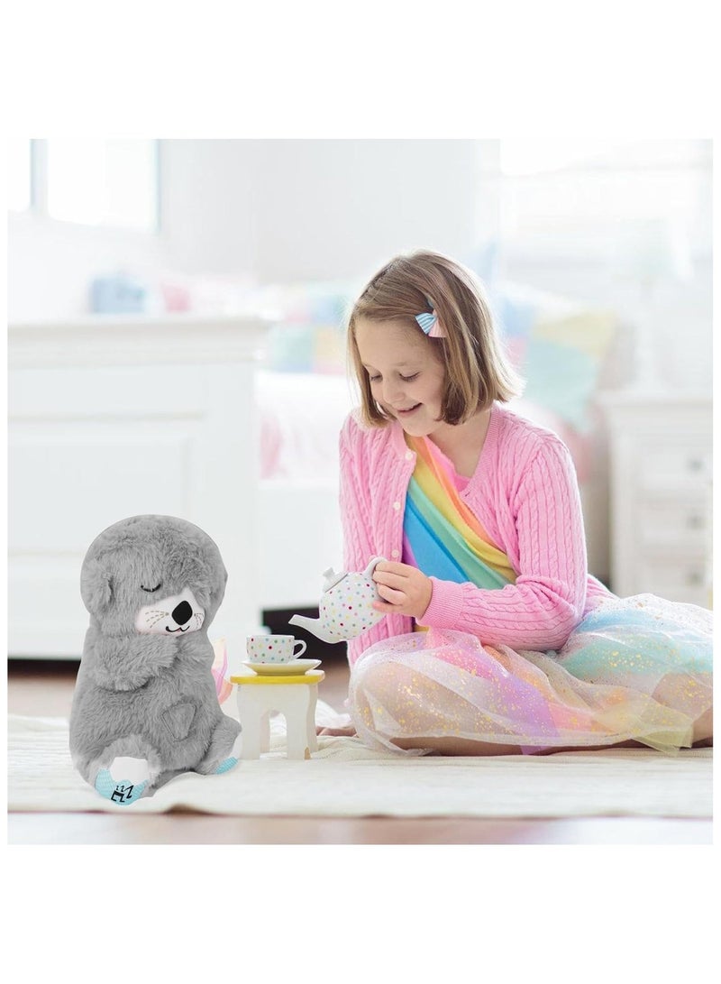 Breathing Otter, Soothe 'N Snuggle Otter with Breathing Movements and Music, Baby Breathing Soothing Otter Plush Doll, Music Sleep Companion, Sleep Aid（brown） - Image 3